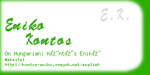 eniko kontos business card